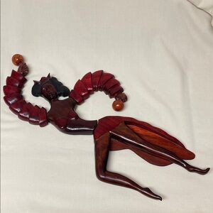 Wooden Handcrafted Wall Art Dancer from Cuba